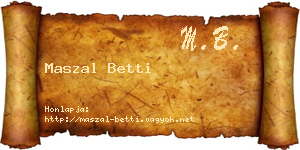 Maszal Betti névjegykártya